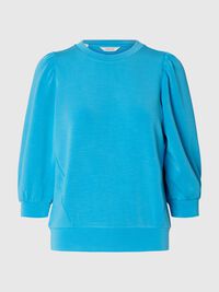 PUFF SLEEVE SWEATSHIRT, Malibu Blue, highres