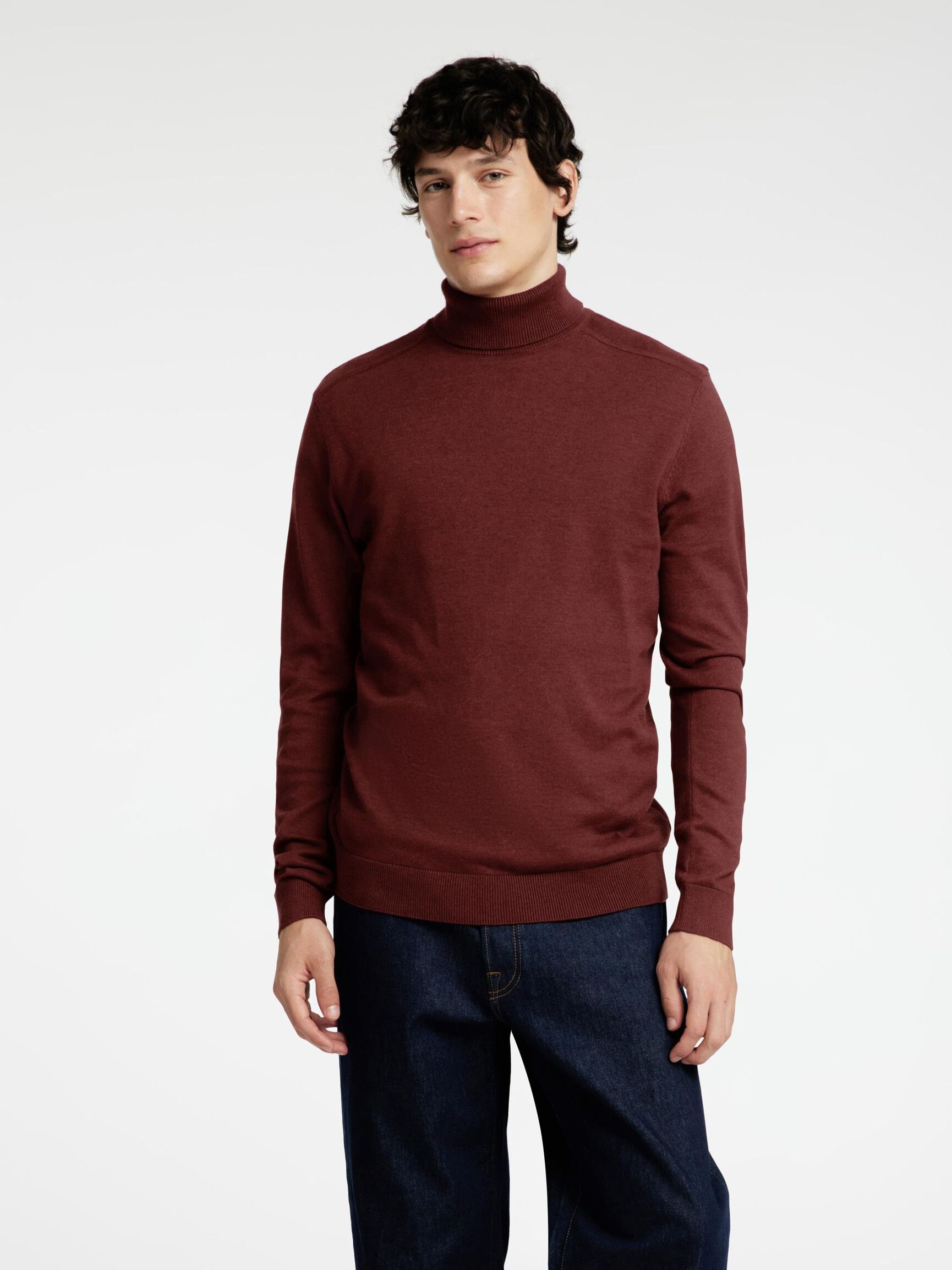 LANGARM ROLLKRAGEN PULLOVER, Syrah, highres