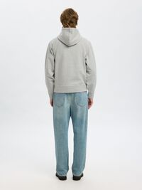 100% BOMULD HOODIE, Light Grey Melange, highres