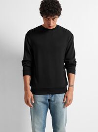 VISCOSE BLEND SWEATSHIRT, Black, highres