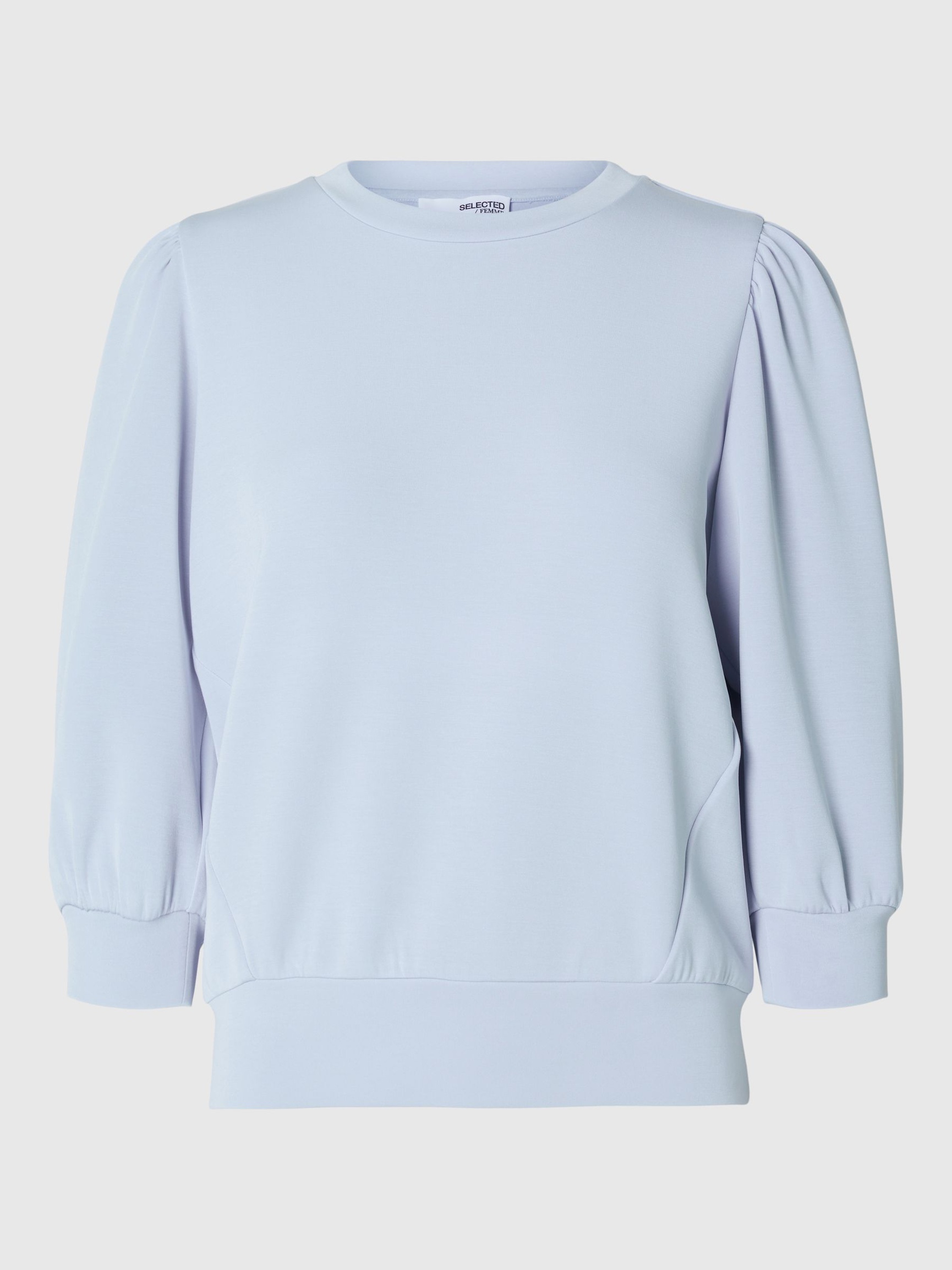 PUFF SLEEVE SWEATSHIRT, Cashmere Blue, highres