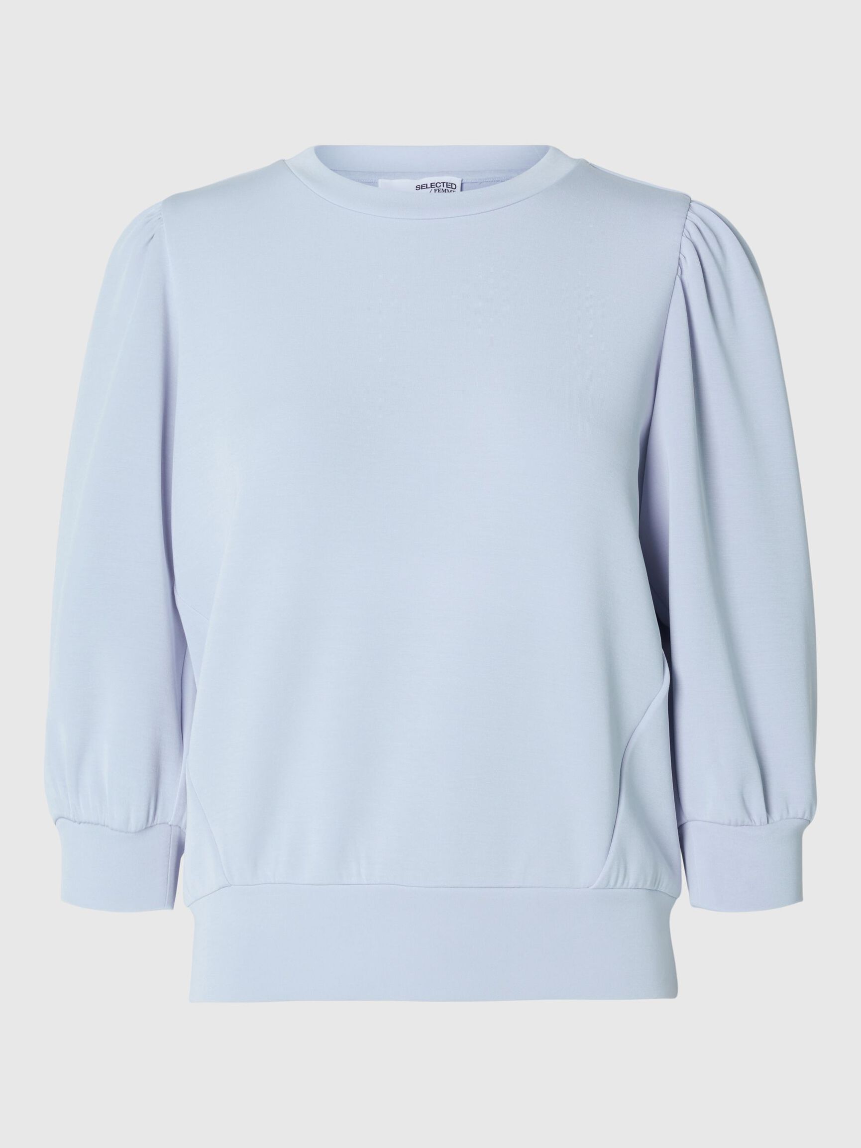 PUFF SLEEVE SWEATSHIRT, Cashmere Blue, highres