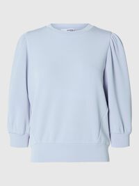 PUFF SLEEVE SWEATSHIRT, Cashmere Blue, highres