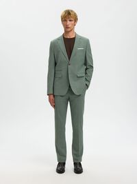 SLIM FIT SINGLE-BREASTED BLAZER, Light Green Melange, highres