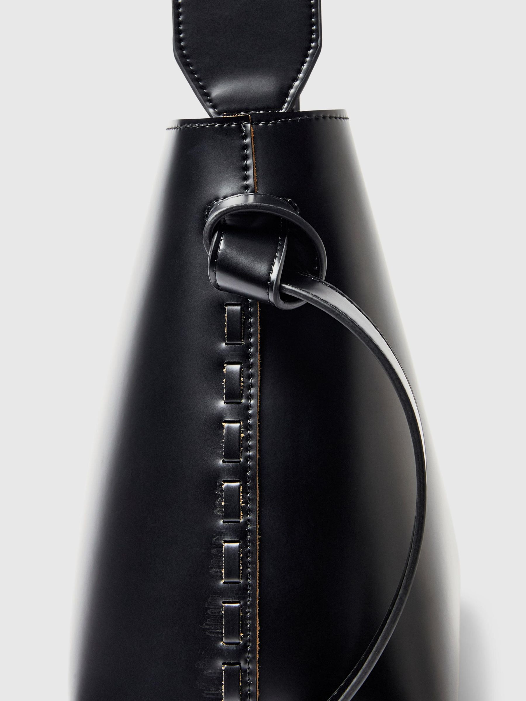 MEDIUM LEATHER BAG, Black, highres