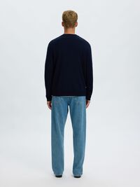 100% MERINO WOOL PULLOVER, Navy Blazer, highres