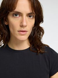 COUPE SLIM T-SHIRT RAS DU COU, Black, highres