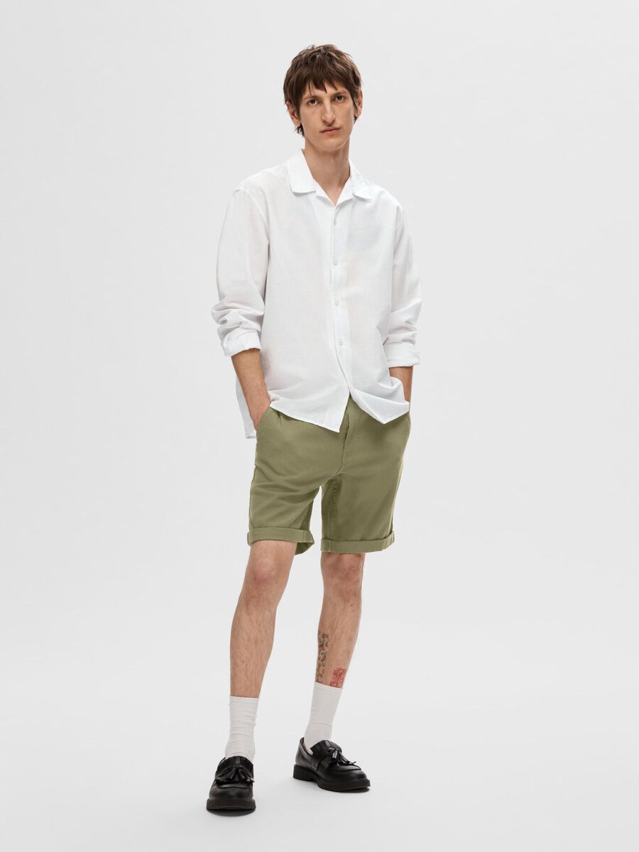 Selected DEHNBARE BAUMWOLL SHORTS, Burnt Olive, highres - 16092357_BurntOlive_1077240_005.jpg