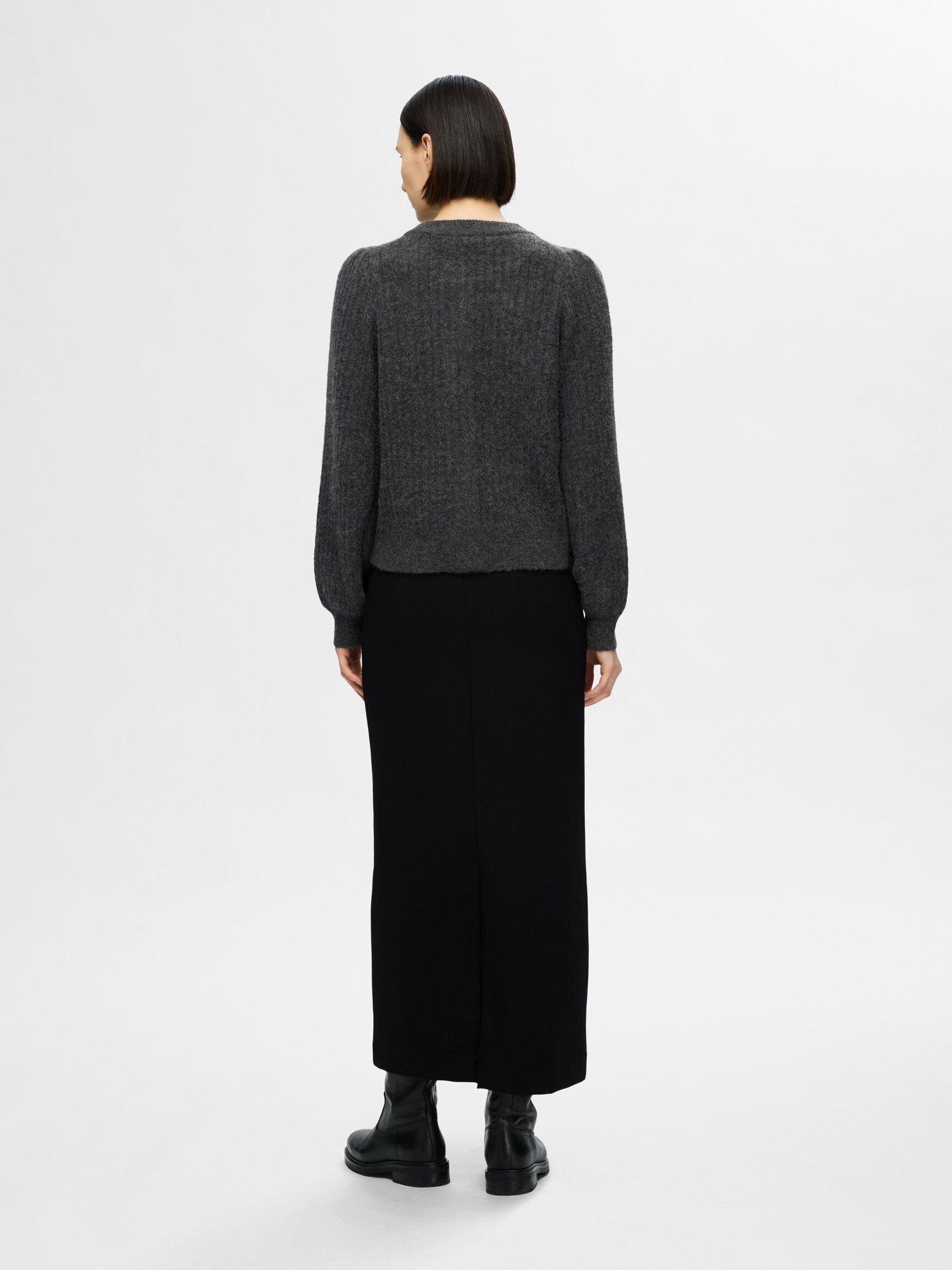 STRUCTURED WOOL BLEND CARDIGAN, Volcanic Ash, highres