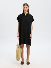 MINI SHIRT DRESS, Black, highres