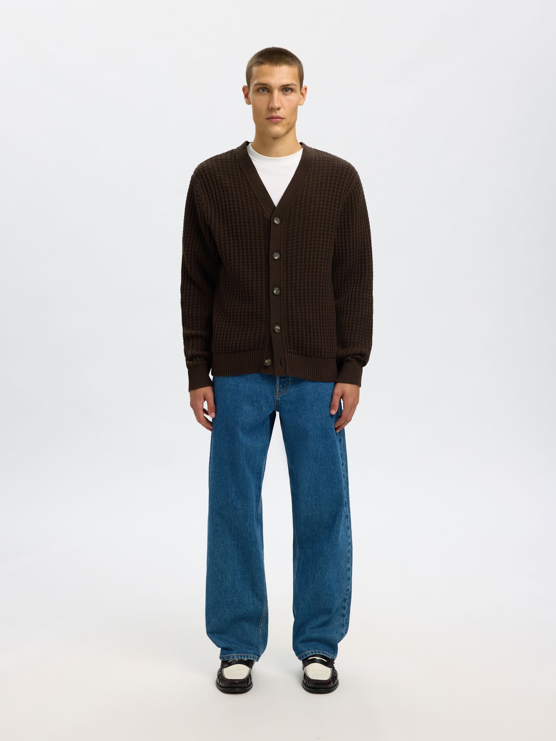 100% COTTON KNITTED CARDIGAN, Delicioso, highres