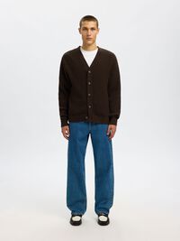 100% COTTON KNITTED CARDIGAN, Delicioso, highres