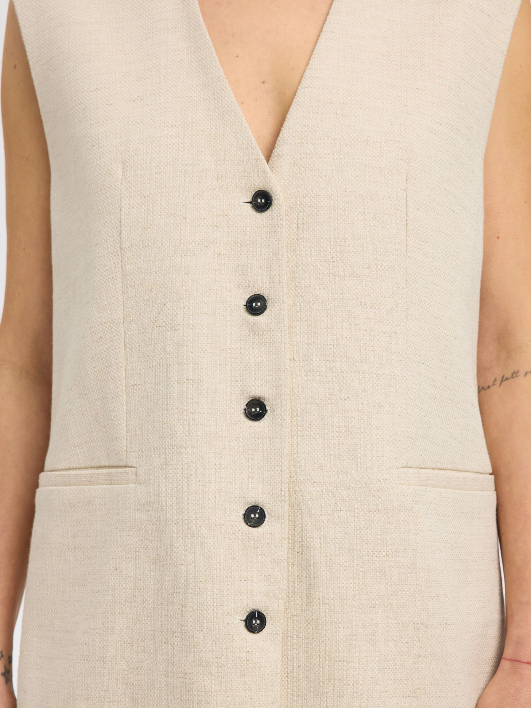 BOMULLSBLANDING VEST, Sandshell, highres