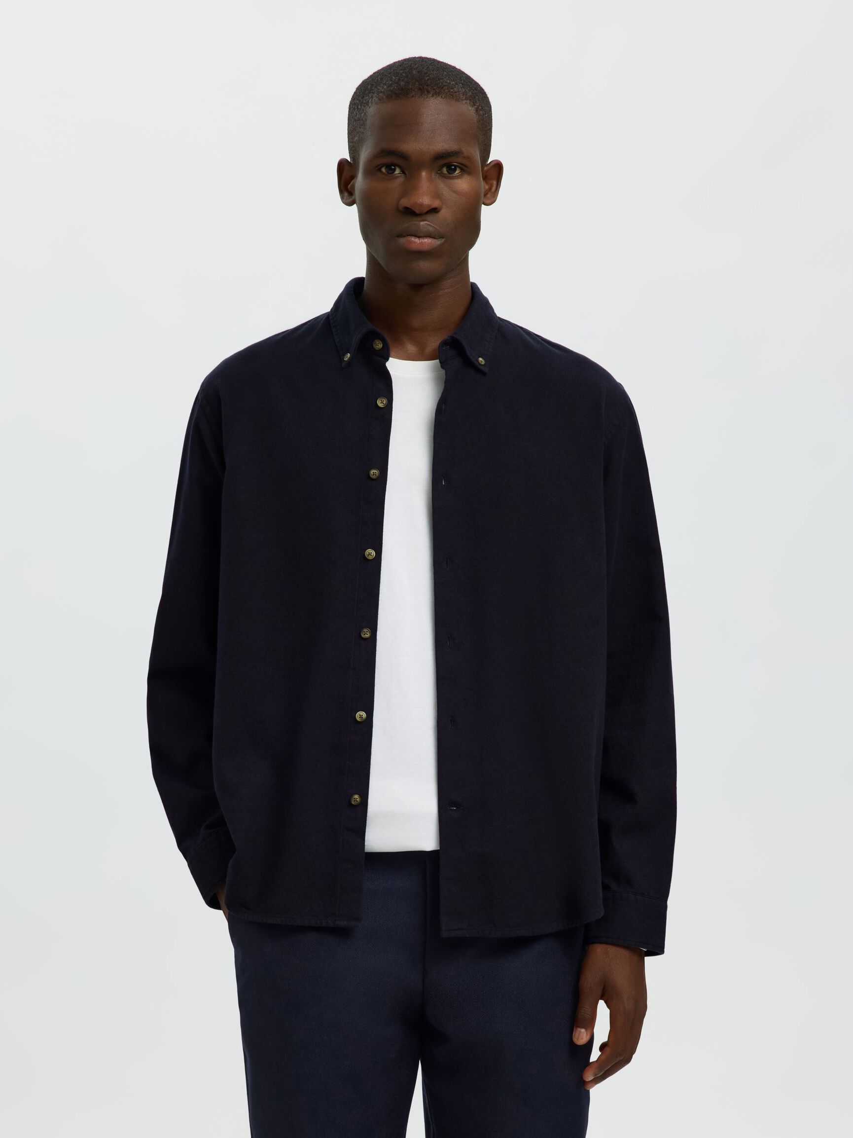 100% COTTON BUTTON-DOWN SHIRT, Sky Captain, highres