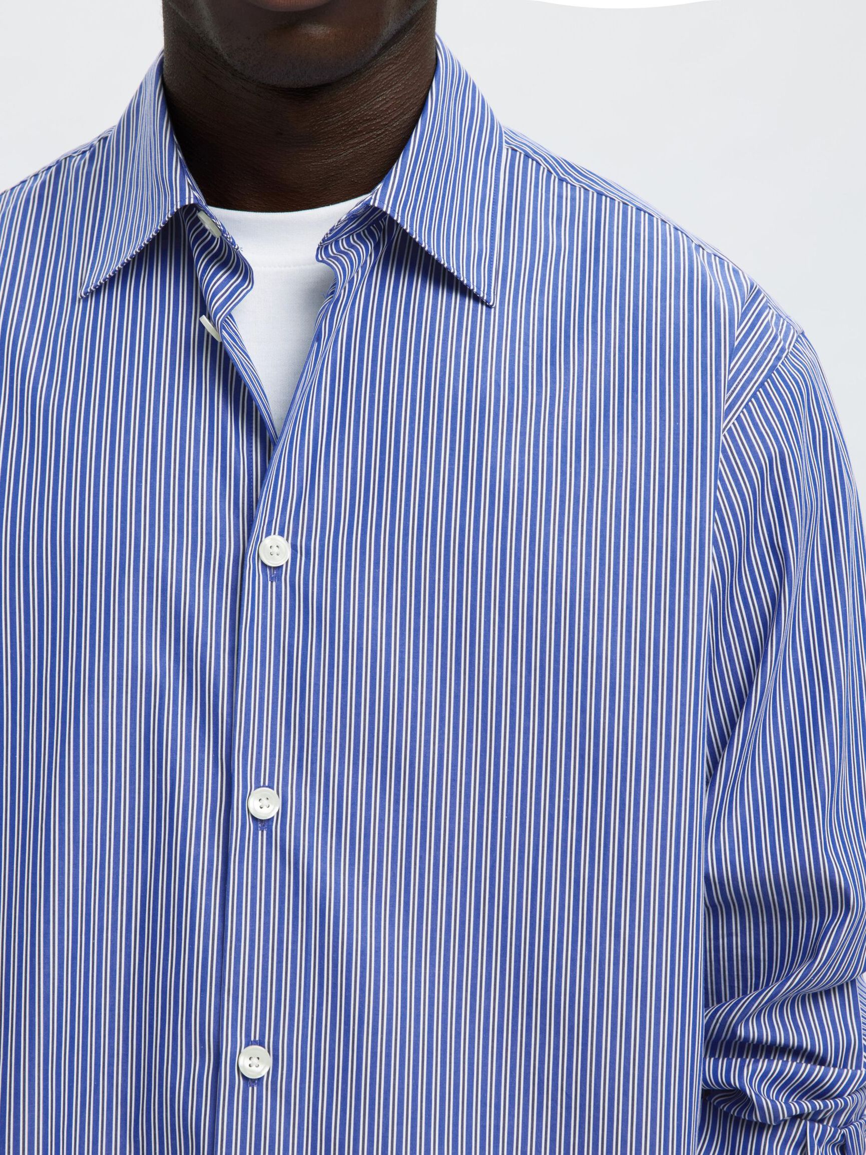 RELAXED FIT STREIFENSHIRT, Medieval Blue, highres