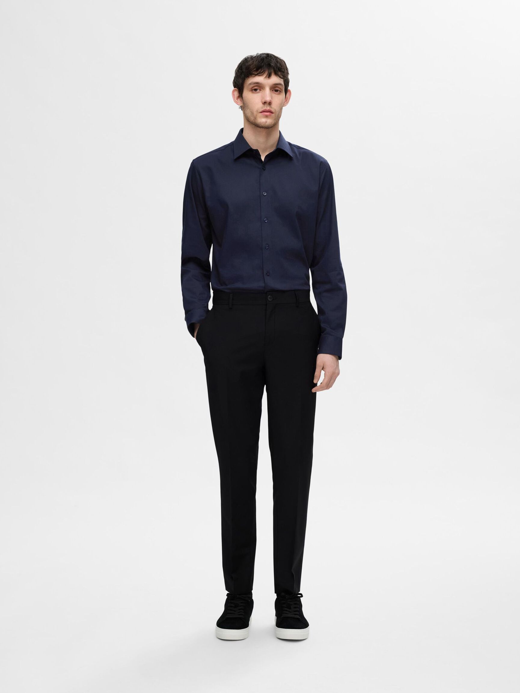 SLIM FIT STRETCH SHIRT, Sky Captain, highres