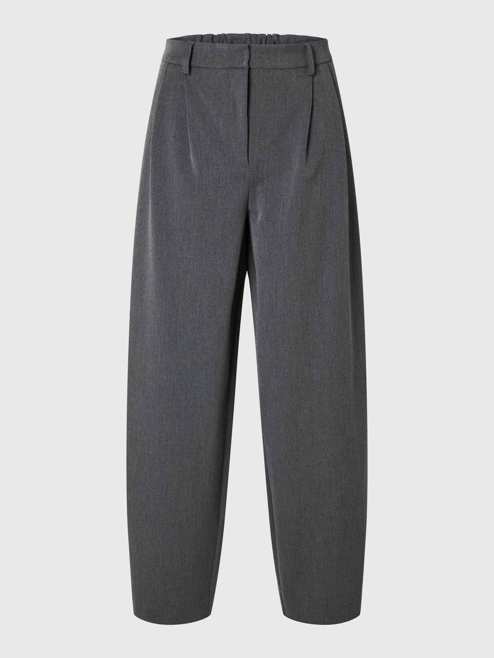 TAILORED BARREL FIT TROUSERS, Dark Grey, highres