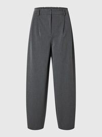 TAILORED BARREL FIT TROUSERS, Dark Grey, highres