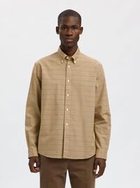 REGULAR FIT BAUMWOLL BUTTON DOWN HEMD, Sand, highres