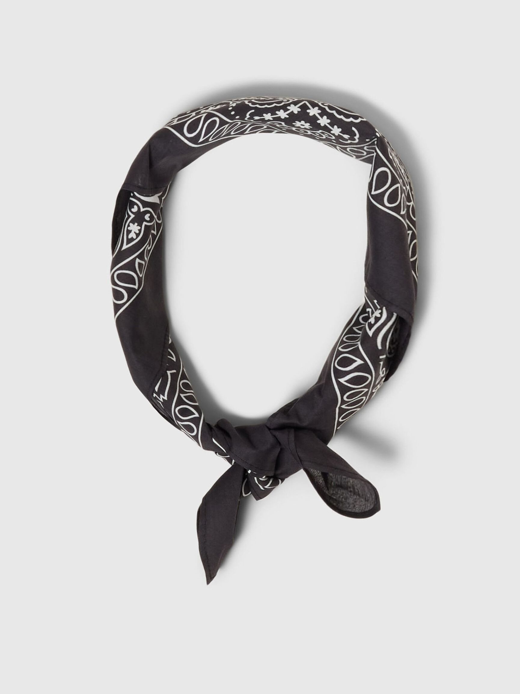 PRINTED SCARF, Black, highres