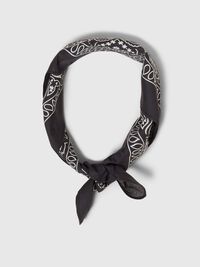 PRINTED SCARF, Black, highres