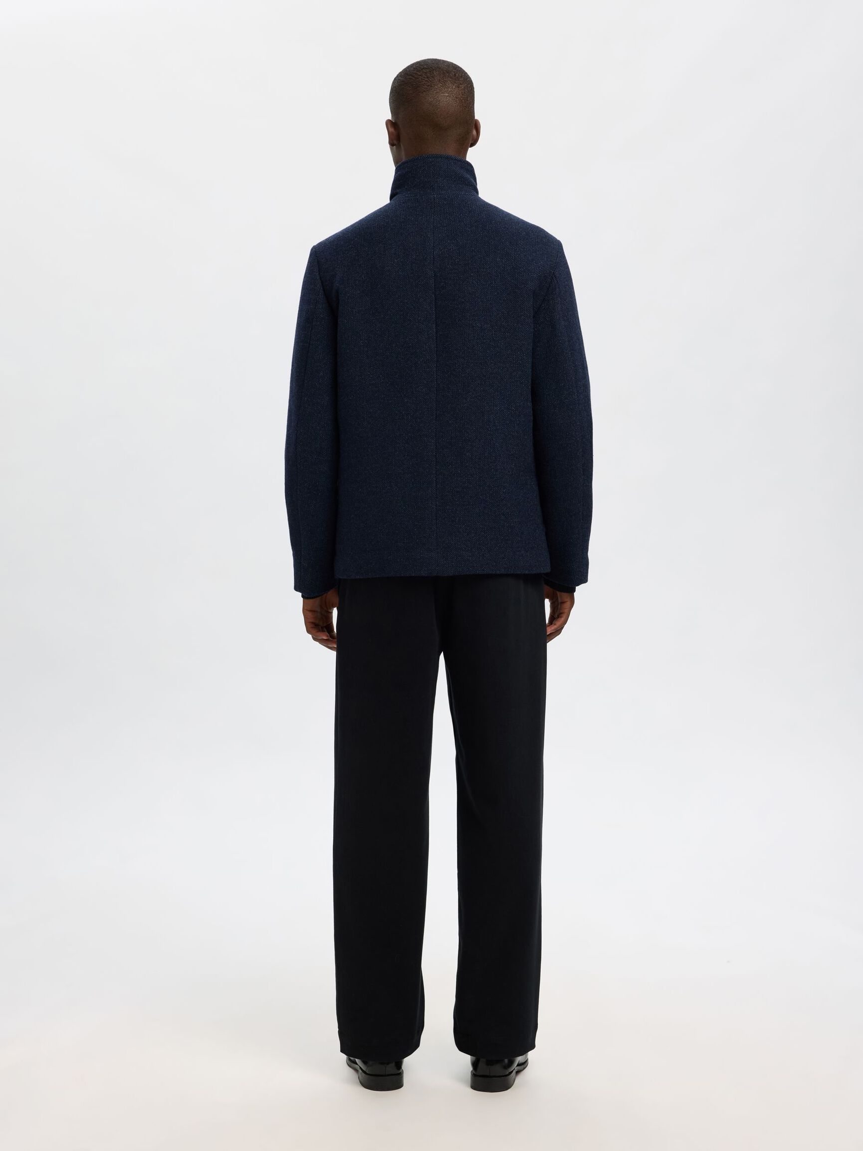 WOOL BLEND JACKET, Sky Captain, highres