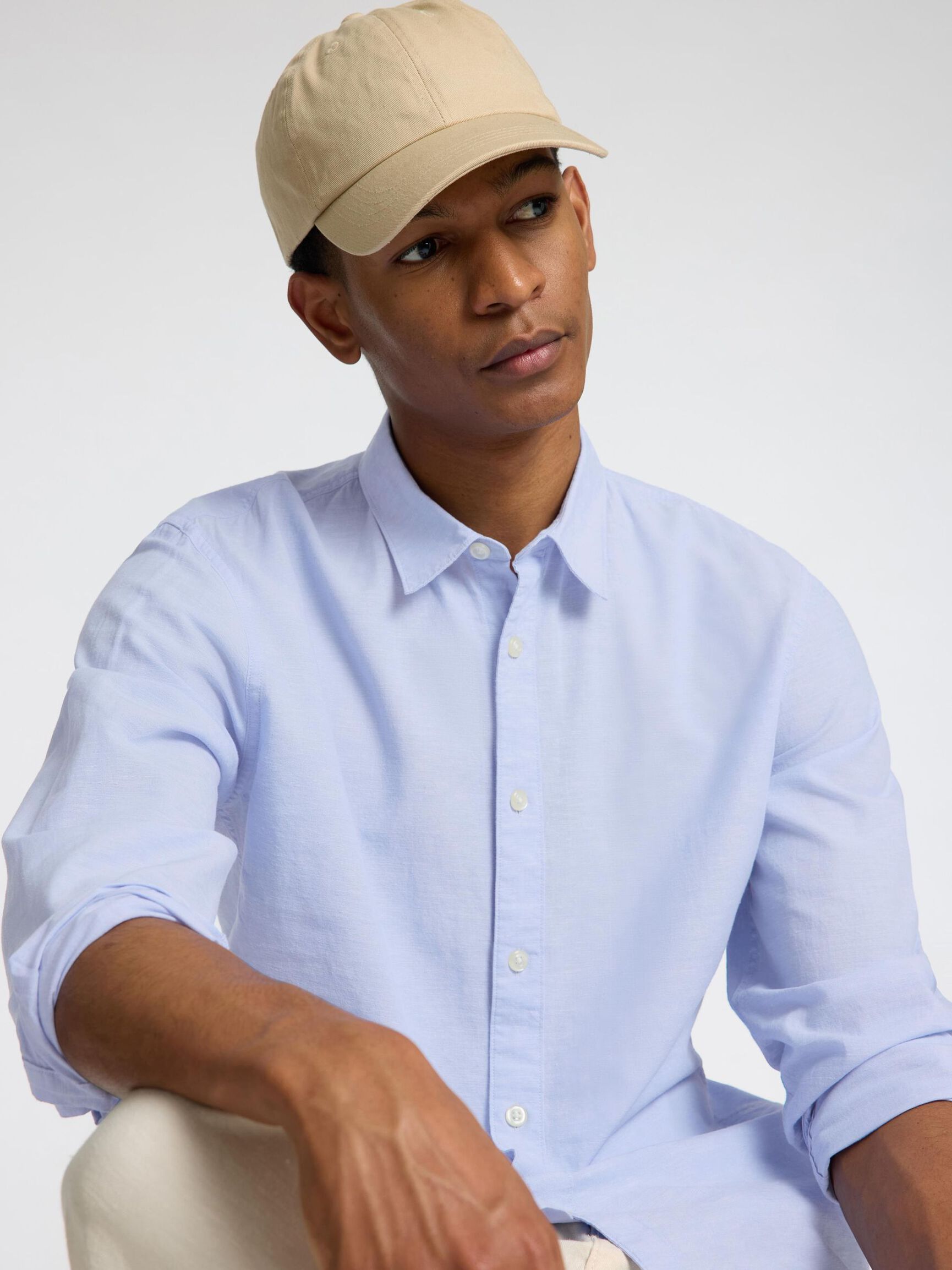 LANGE MOUWEN OVERHEMD, Cashmere Blue, highres