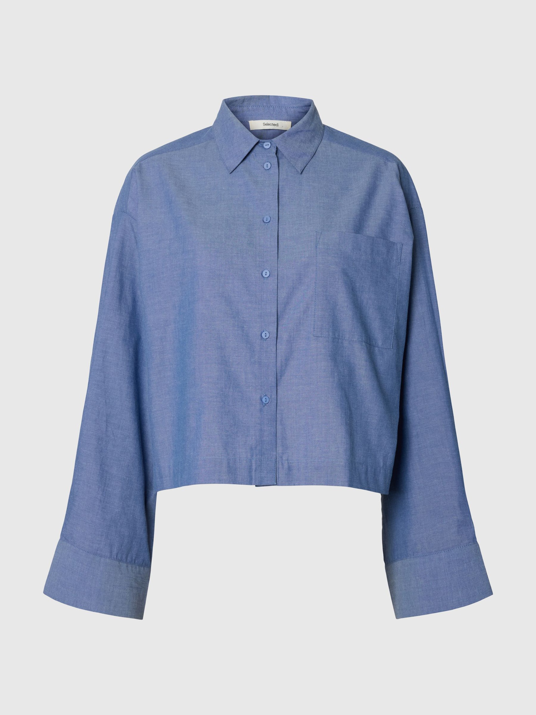 KATOENEN CROPPED BLOUSE, Dark Blue, highres