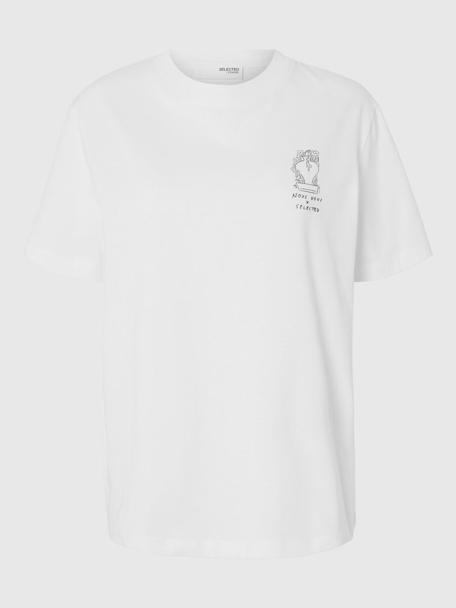 Selected RELAXED FIT PRINT T-SHIRT, Snow White, highres - 16097304_SnowWhite_1183183_001.jpg