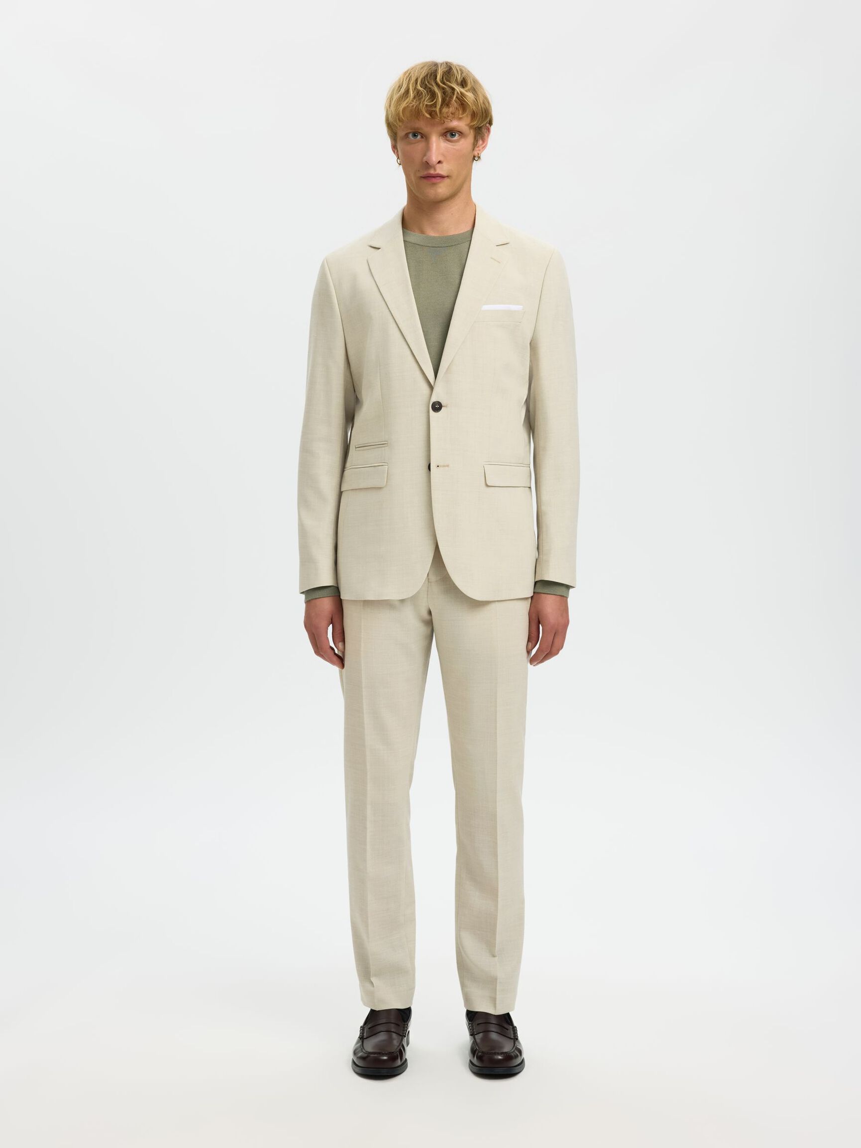 COUPE SLIM PANTALON DE COSTUME, Egret, highres