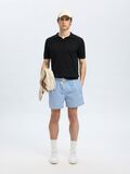 Selected CROCHET STYLE KNITTED POLO SHIRT, Black, highres - 16097572_Black_008.jpg