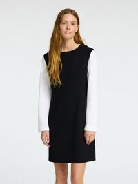 TAILORED SLEEVELESS DRESS, Black, highres