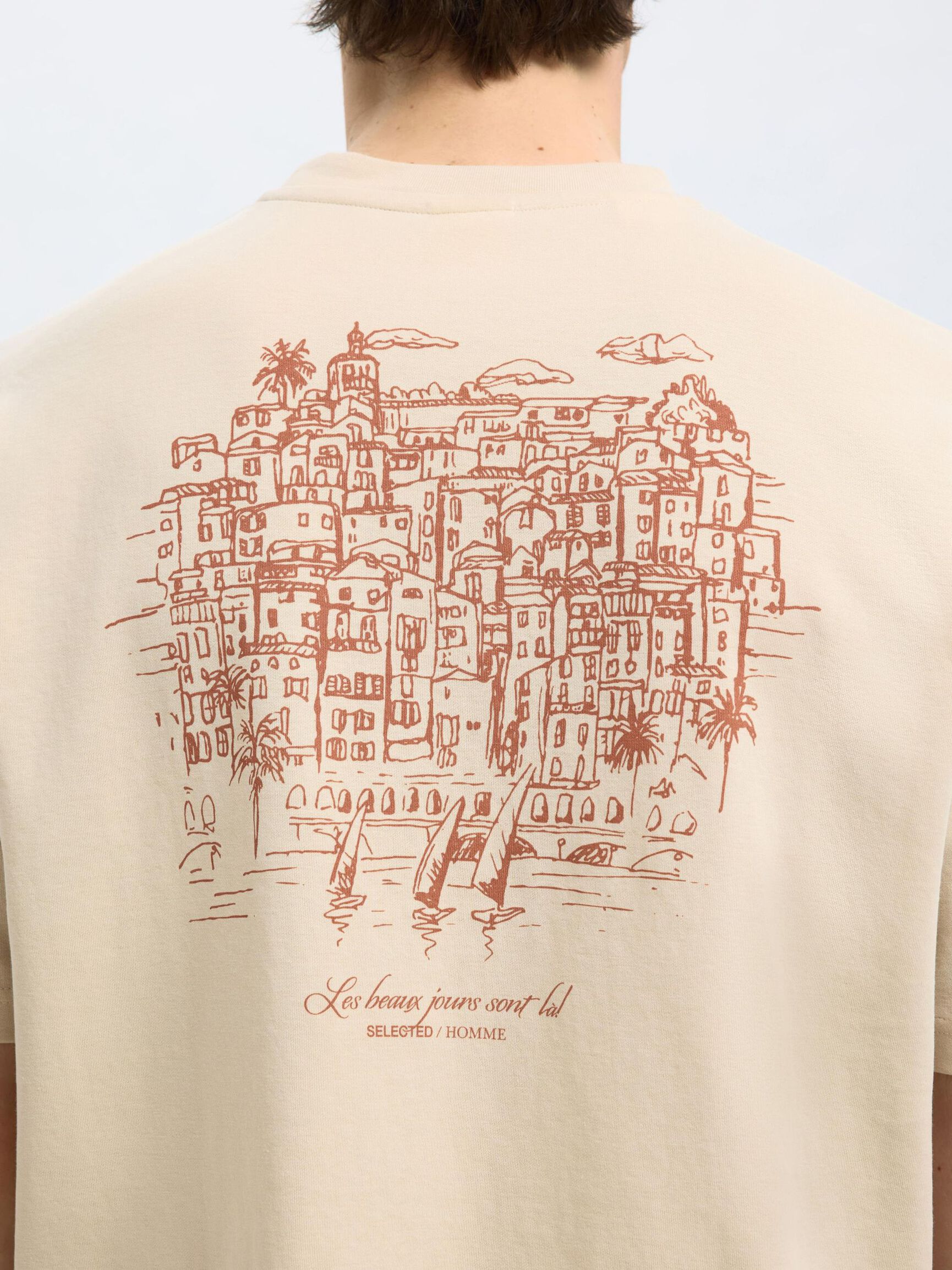 LOOSE FIT PRINTED T-SHIRT, Oatmeal, highres