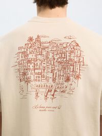 LOOSE FIT PRINTED T-SHIRT, Oatmeal, highres