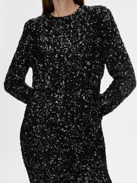 SEQUIN MINI DRESS, Black, highres