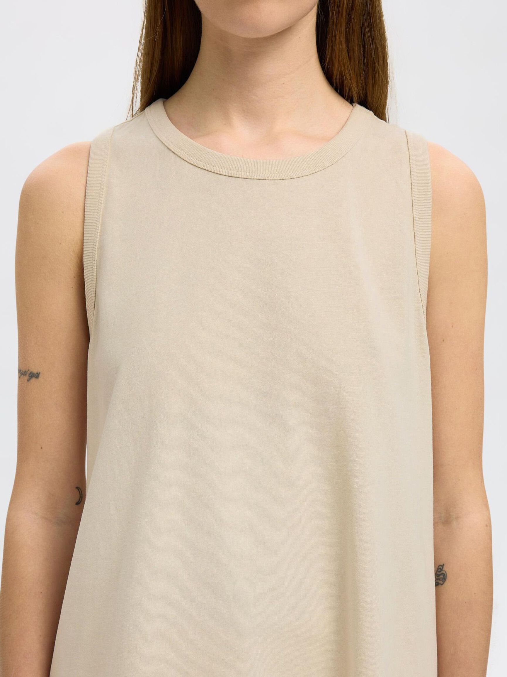 MINI SLEEVELESS DRESS, Birch, highres