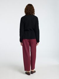 WOOL BLEND BELTET CARDIGAN, Black, highres