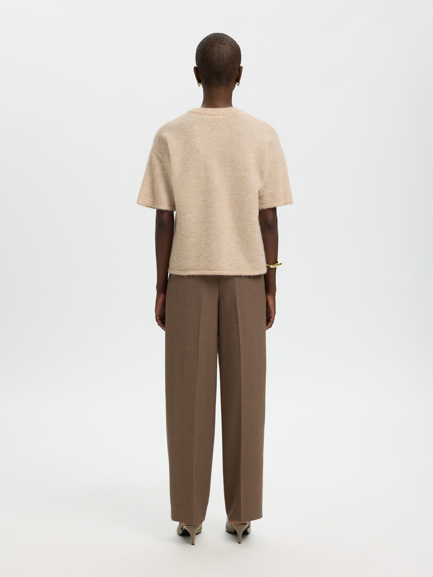 WOOL BLEND KNITTED PULLOVER, Birch, highres