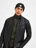 Selected KLASSIEKE LEREN JAS, Black, highres - 16085745_Black_008.jpg