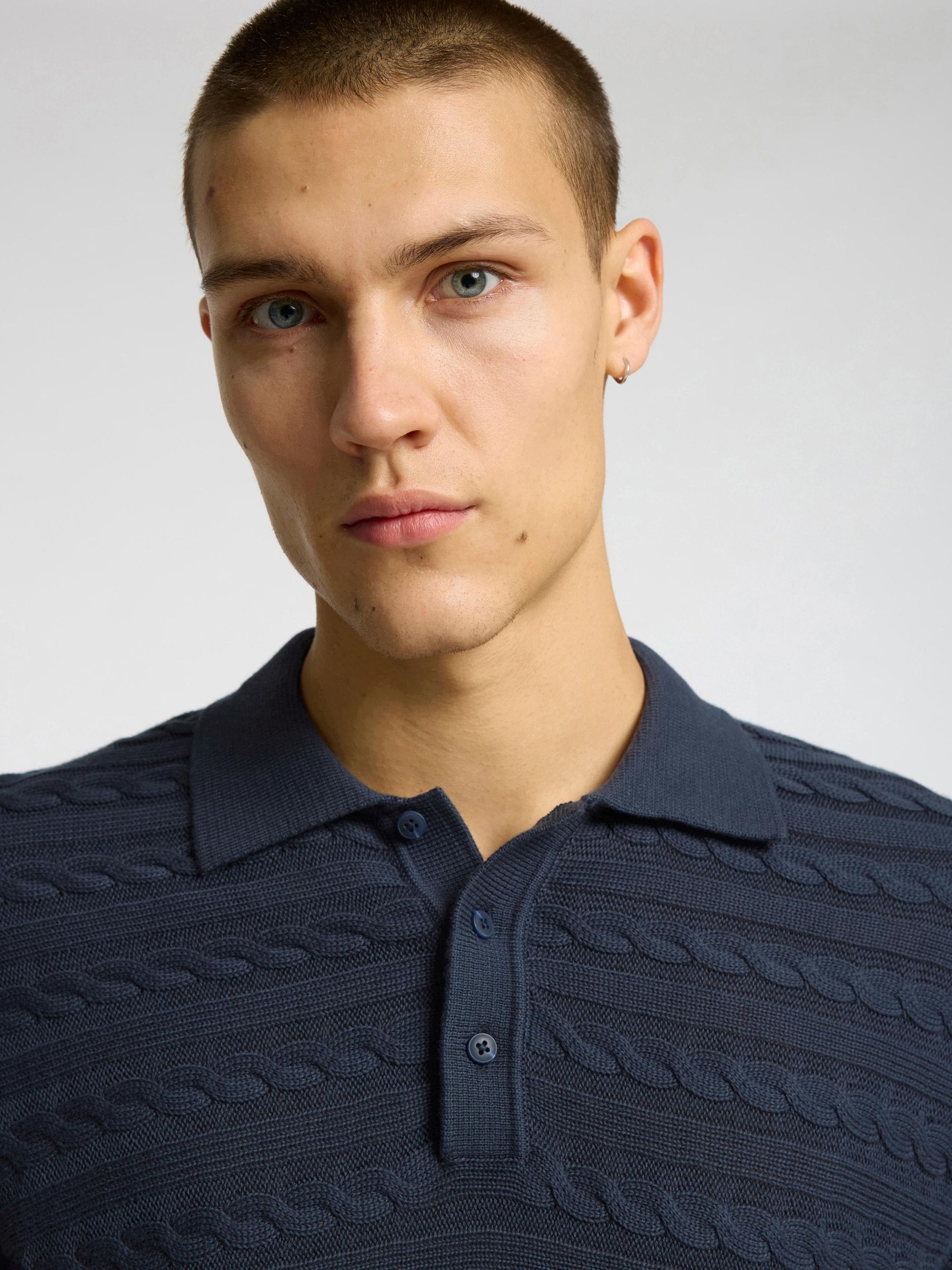 MANCHES COURTES POLO EN MAILLE, Outer Space, highres