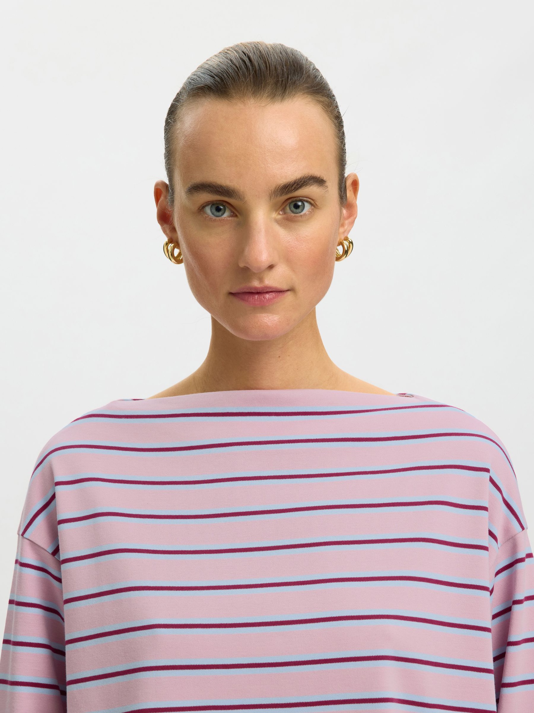 BOOTHALS TOP MET LANGE MOUWEN, Bleached Mauve, highres