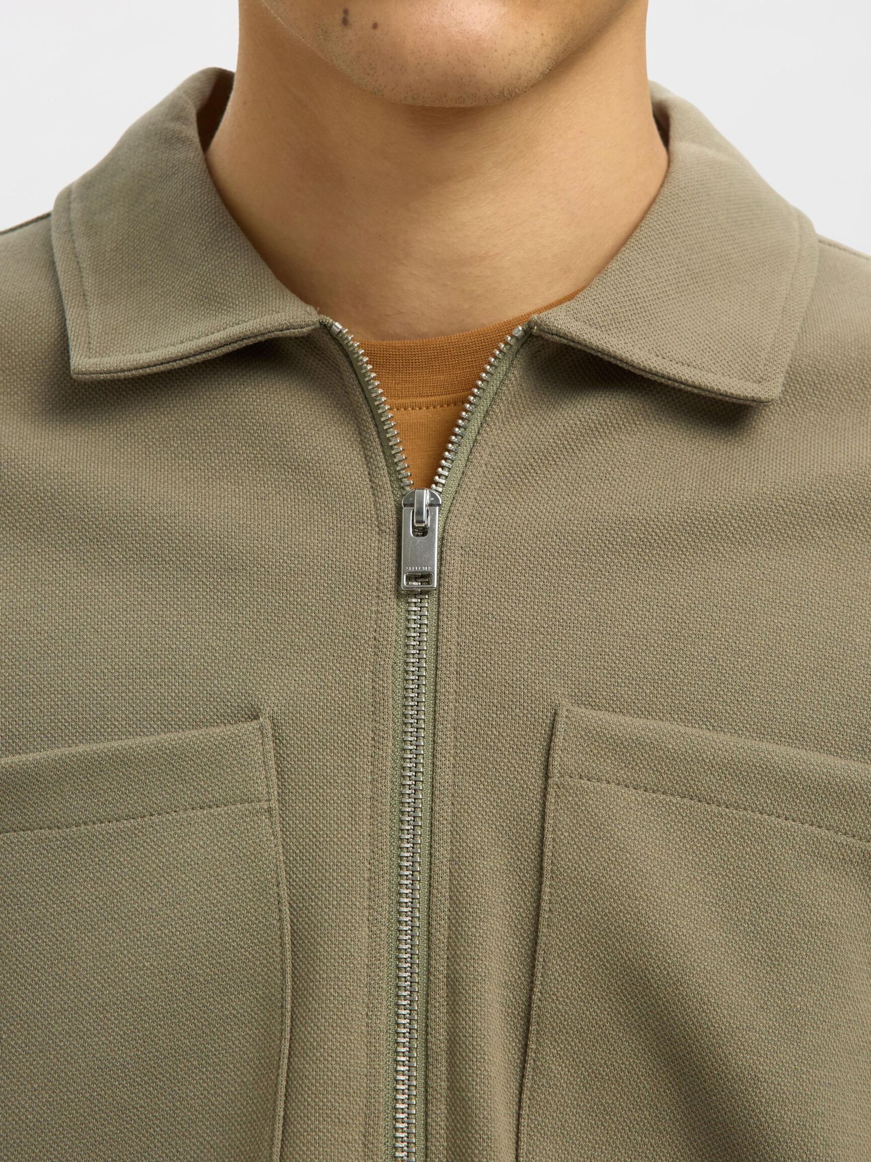 ZIPPED SWEAT JACKET, Vetiver, highres