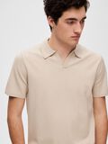 Selected KNITTED POLO SHIRT, Oatmeal, highres - 16088636_Oatmeal_006.jpg