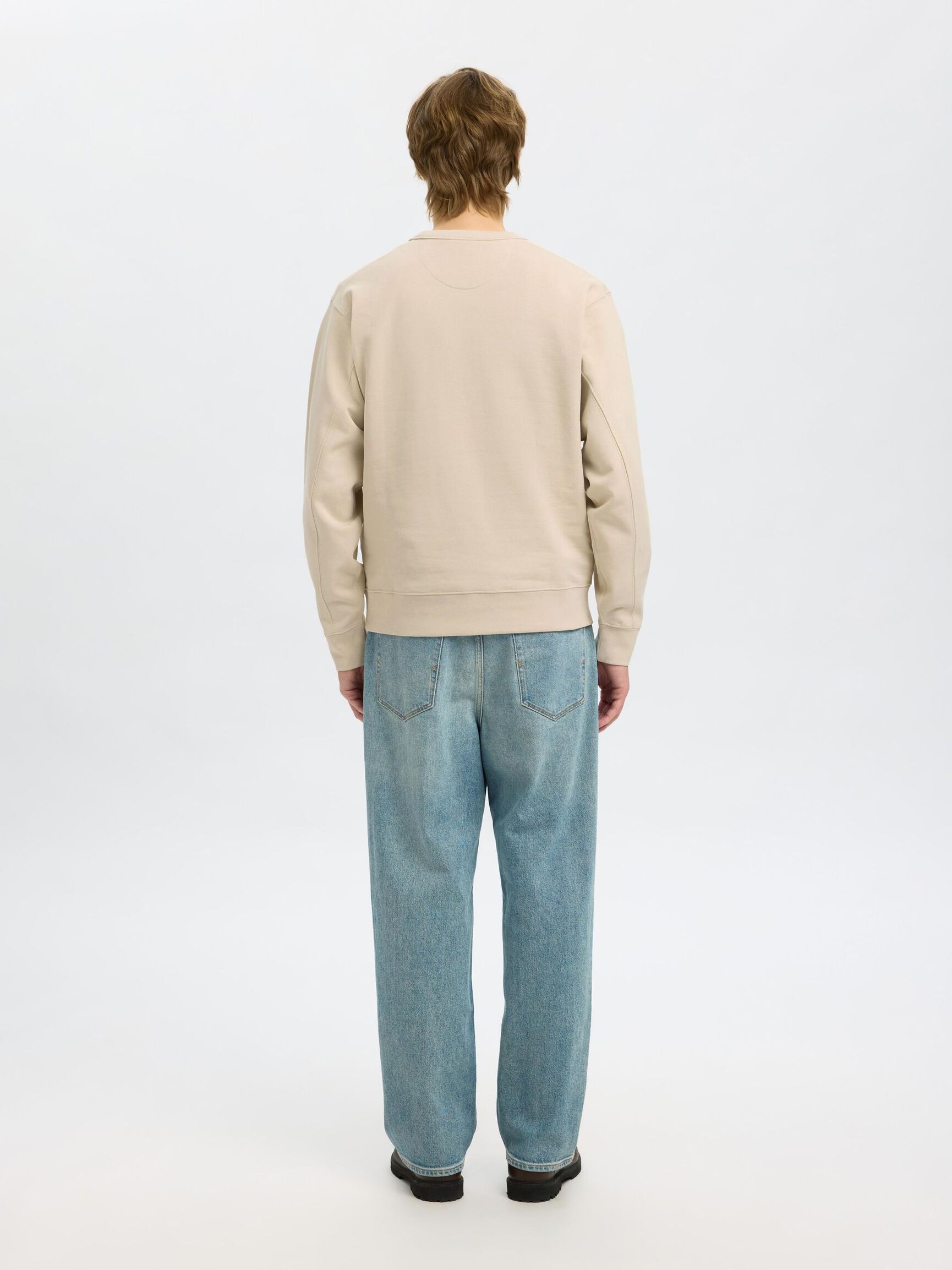 100% BAUMWOLL SWEATSHIRT, Oatmeal, highres