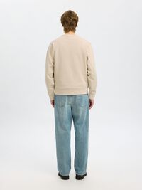 100% COTTON SWEATSHIRT, Oatmeal, highres