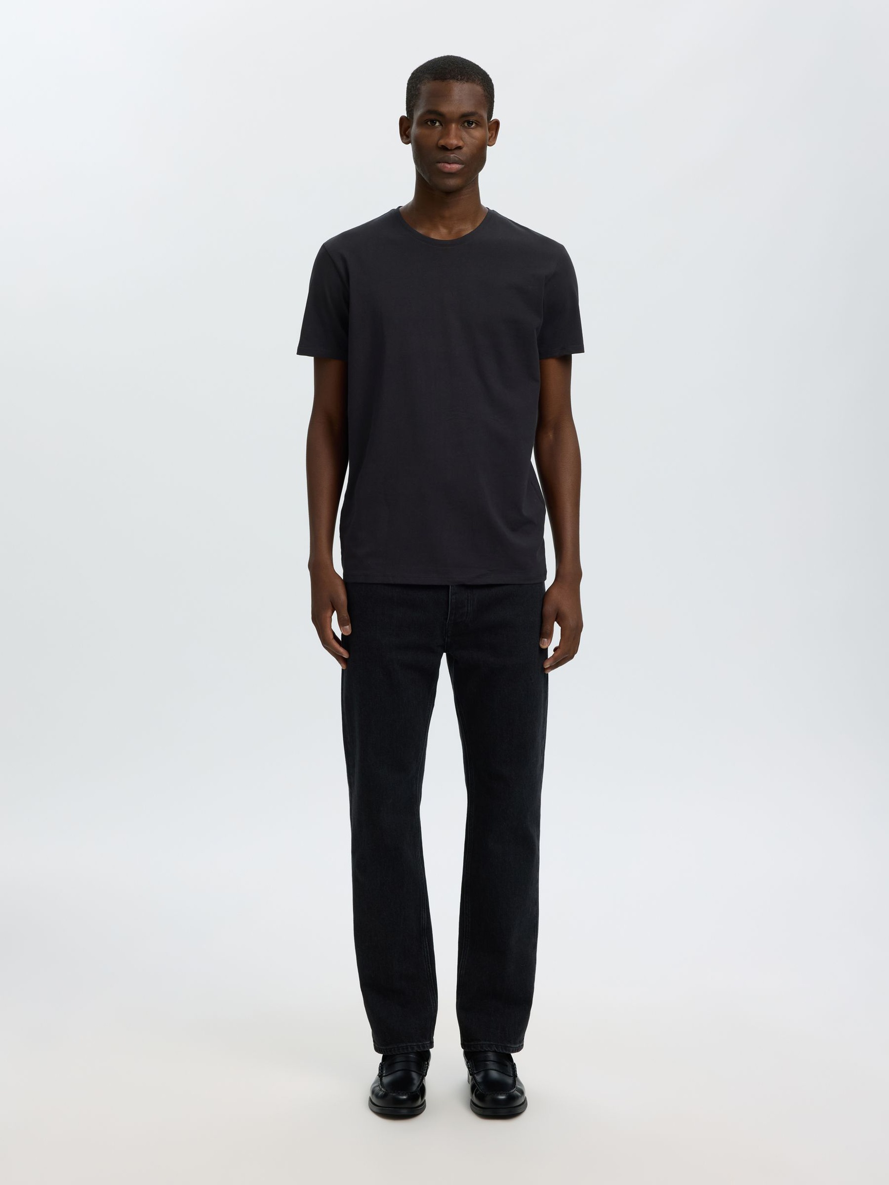 3ER-PACK BAUMWOLL T-SHIRT, Black, highres