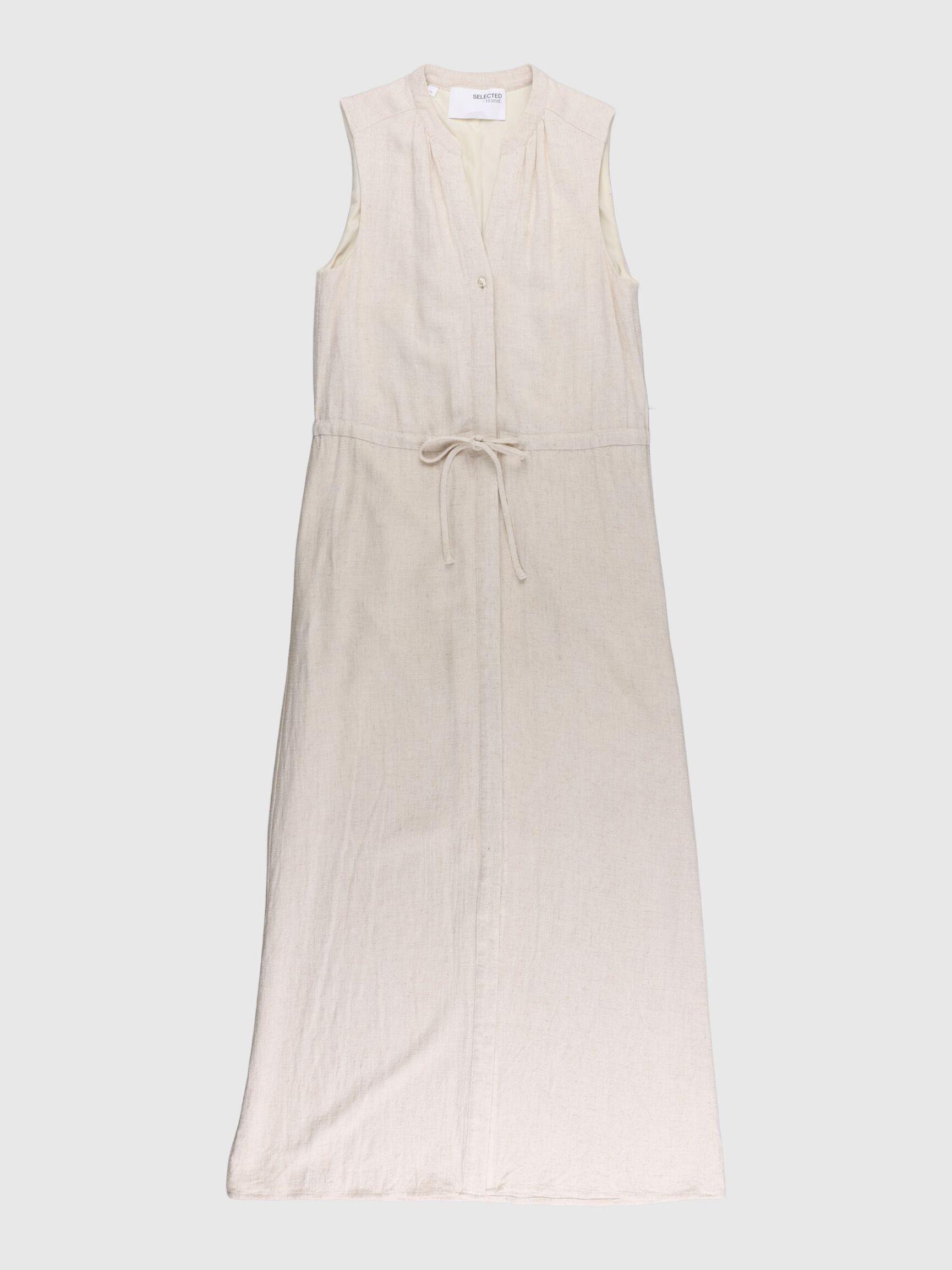 SLEEVELESS MAXI DRESS, Sandshell, highres