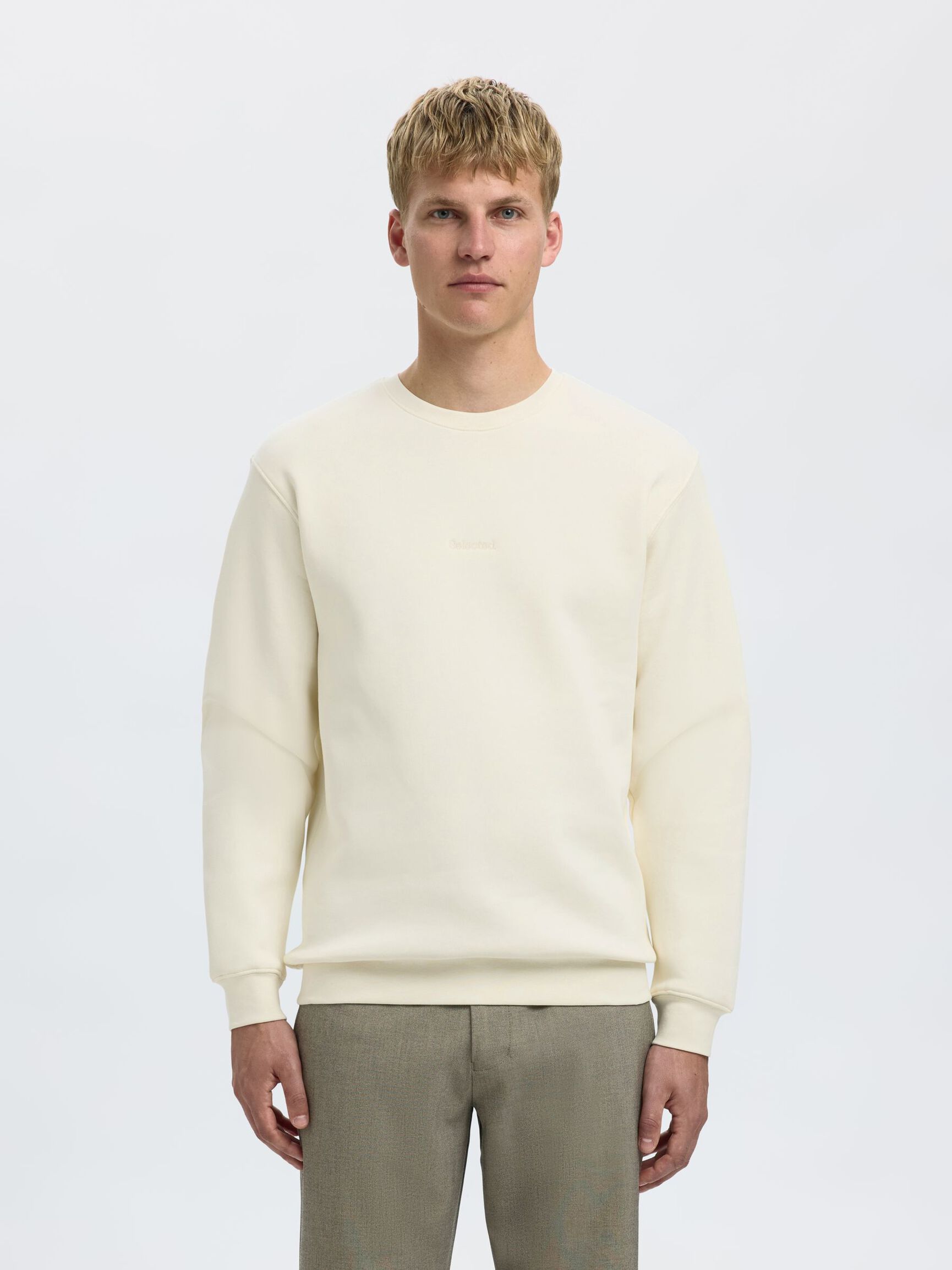 EMBROIDERED SWEATSHIRT, Egret, highres