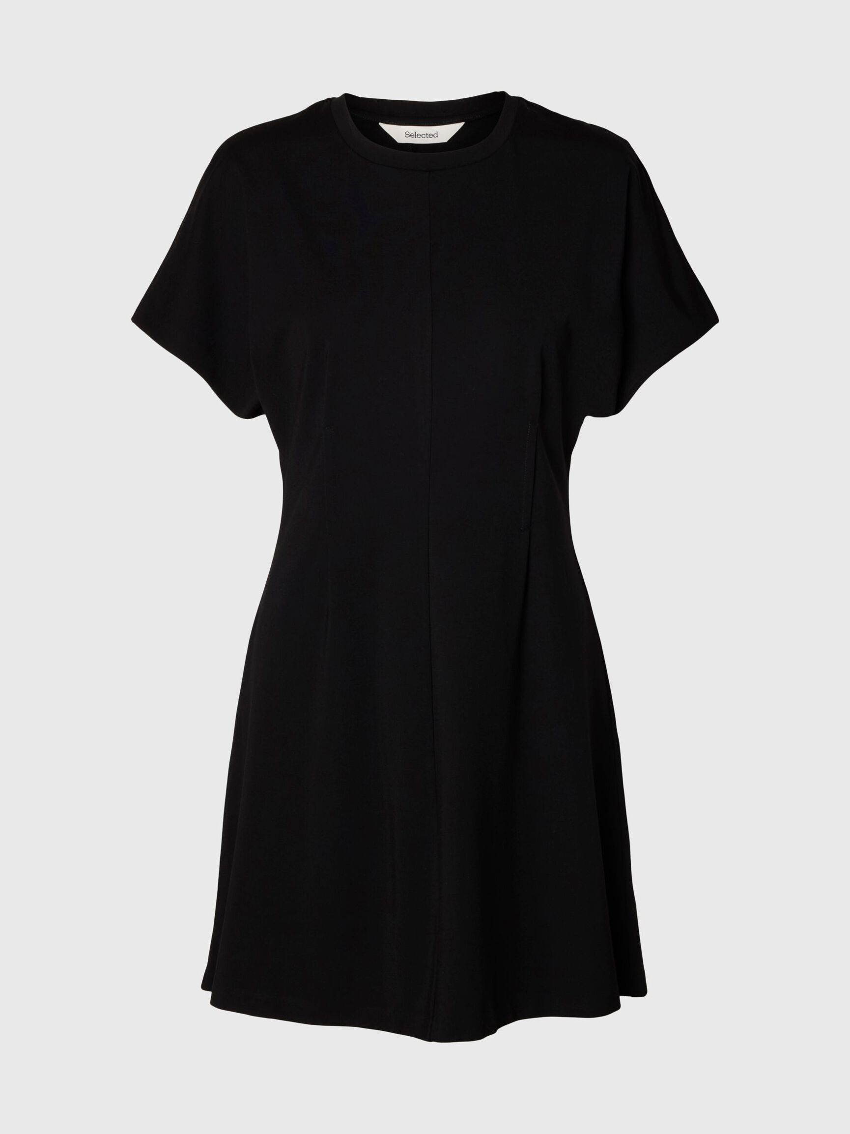 VISCOSE BLEND MINI DRESS, Black, highres