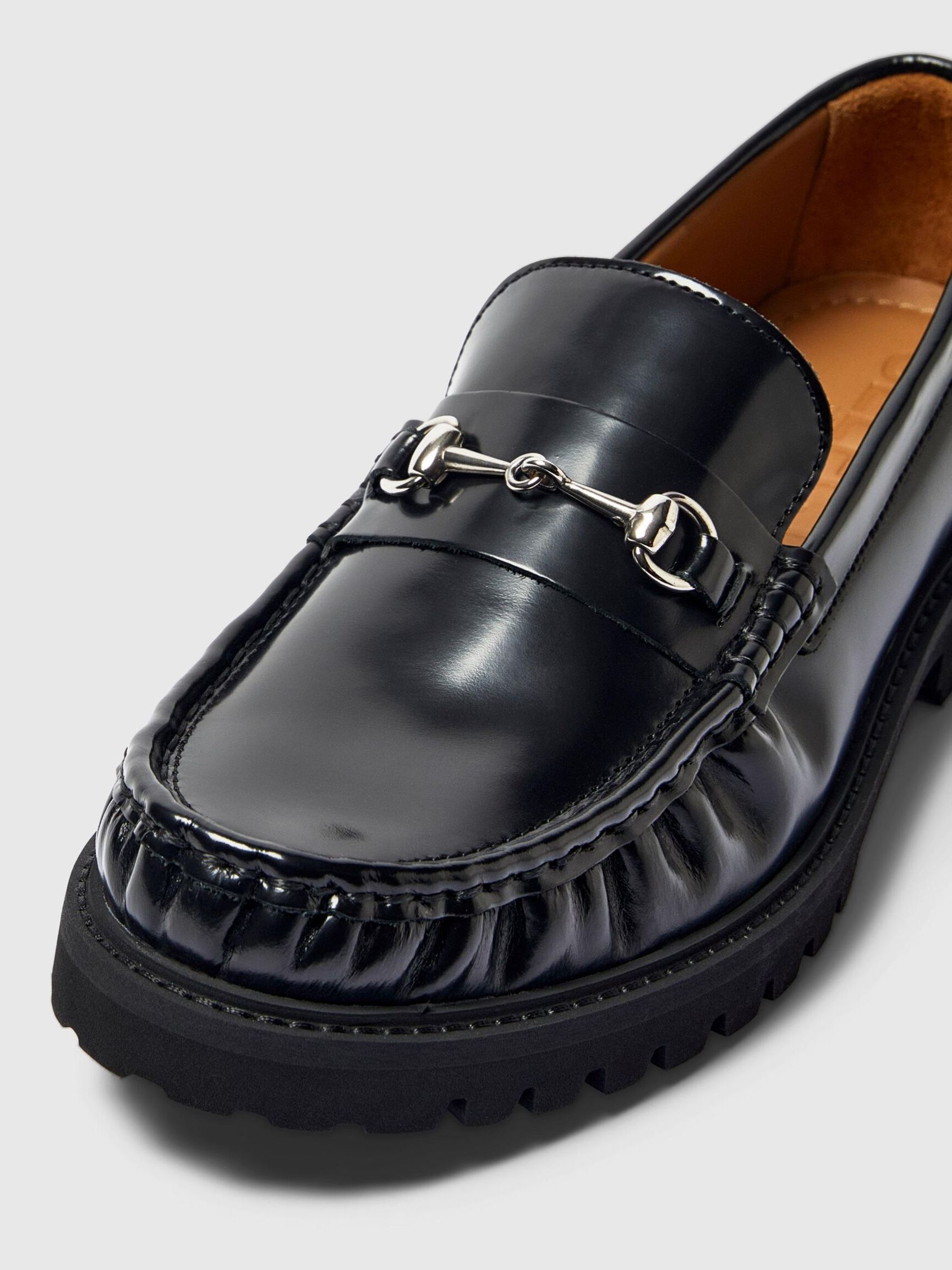 LEER HORSEBIT LOAFERS, Black, highres